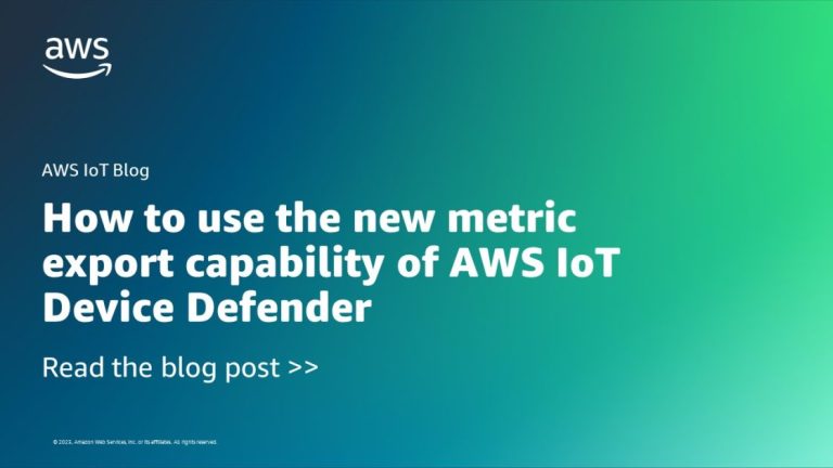 How to use the new metric export capability of AWS IoT Device Defender
