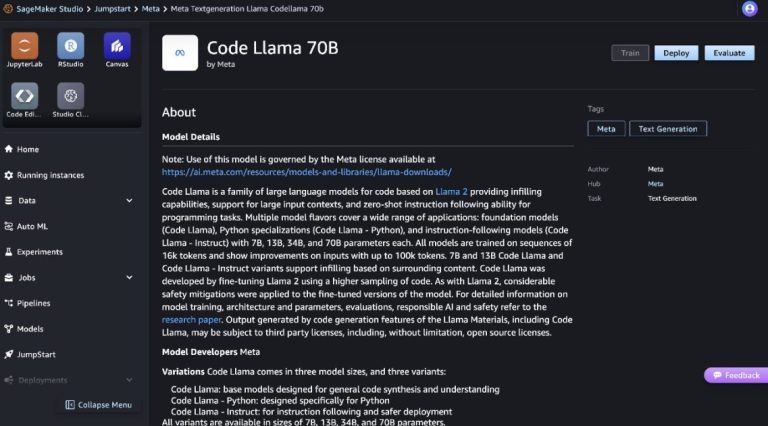Code Llama 70B is now available in Amazon SageMaker JumpStart